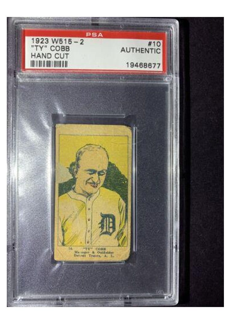 1923 W515 2 'Ty' Cobb Hand Cut #10 card