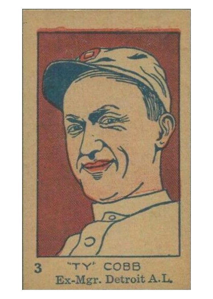 1926 W512 Hand Cut 'Ty' Cobb #3 card