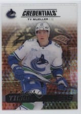 2025-26 Upper Deck Credentials Acetate Debut Ticket Access Ty Mueller #DTAA-TM card