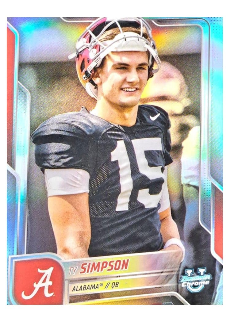 2025 Bowman University Chrome Base Image Variation Refractor Ty Simpson #SP-8 card