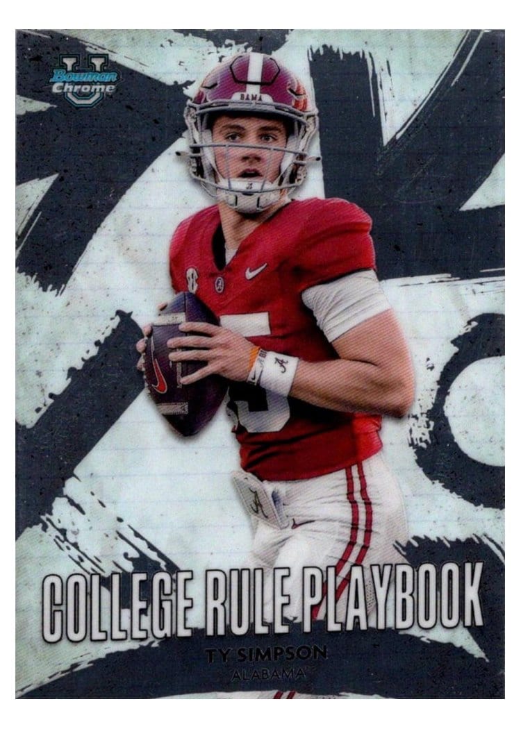 2025 Bowman University Chrome College Rule Playbook Ty Simpson #CRP-12 card