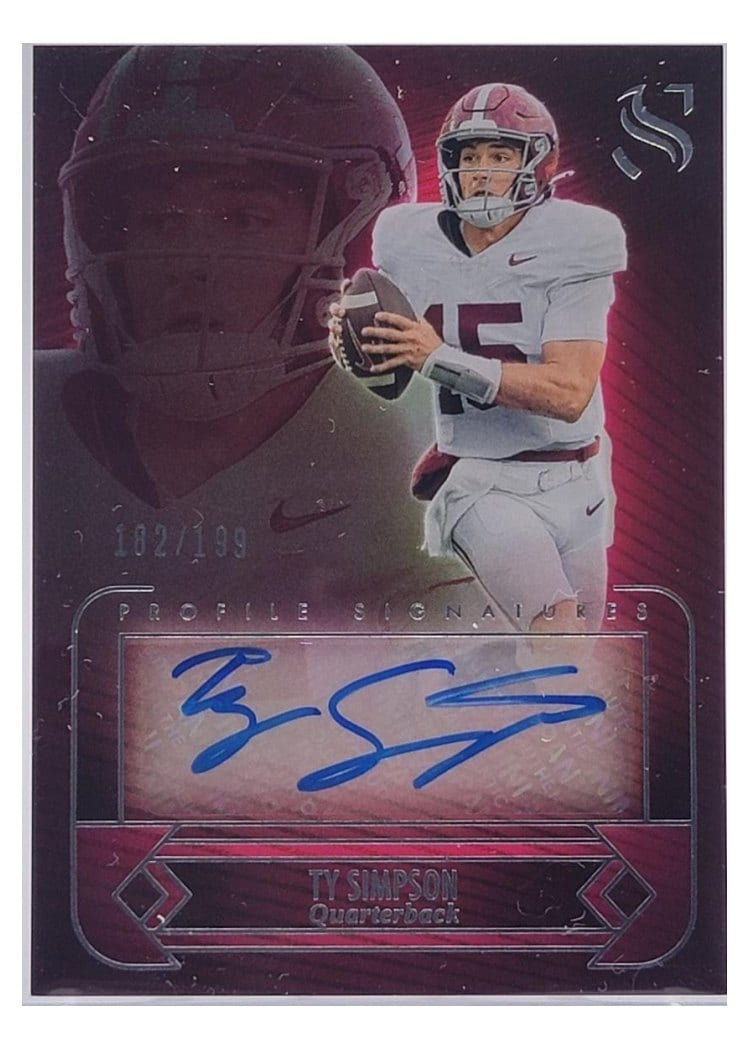 2025 Panini Silhouette Profile Signatures Ty Simpson #4 card