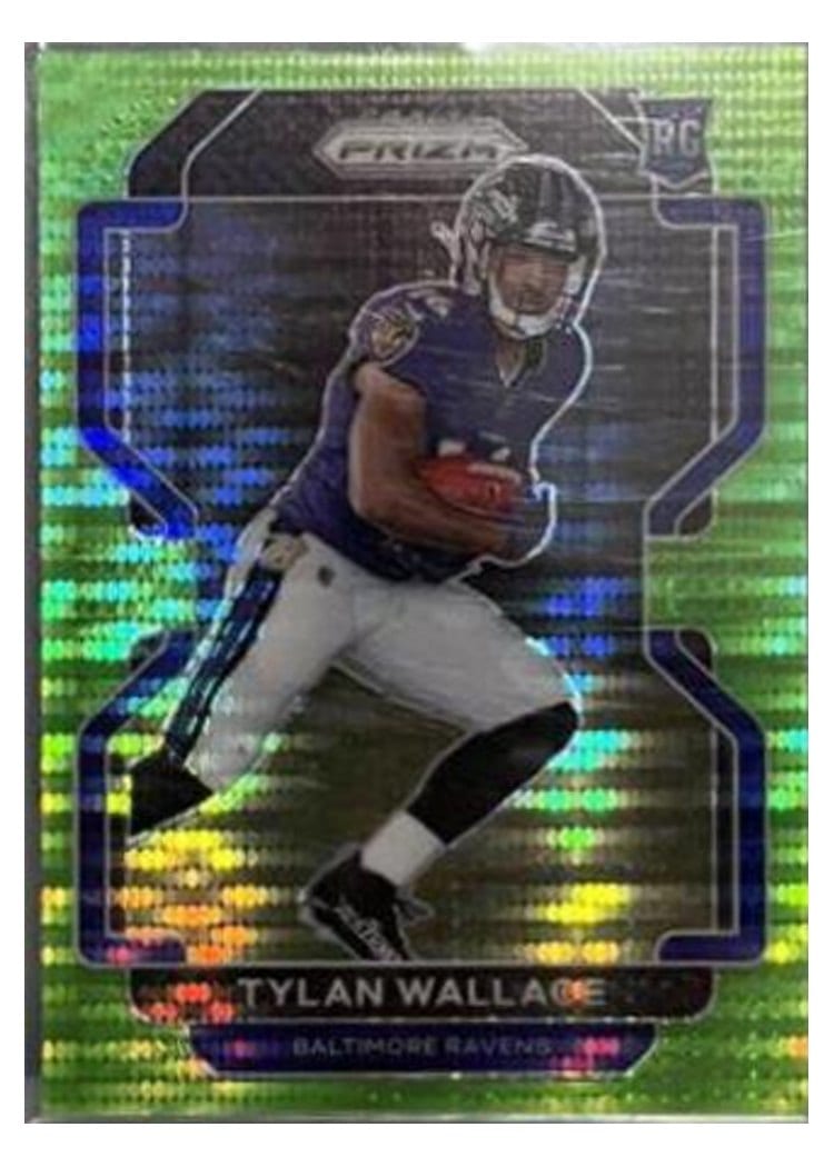2021 Panini Prizm Base Set Tylan Wallace Neon Green Pulsar Prizm #356 card