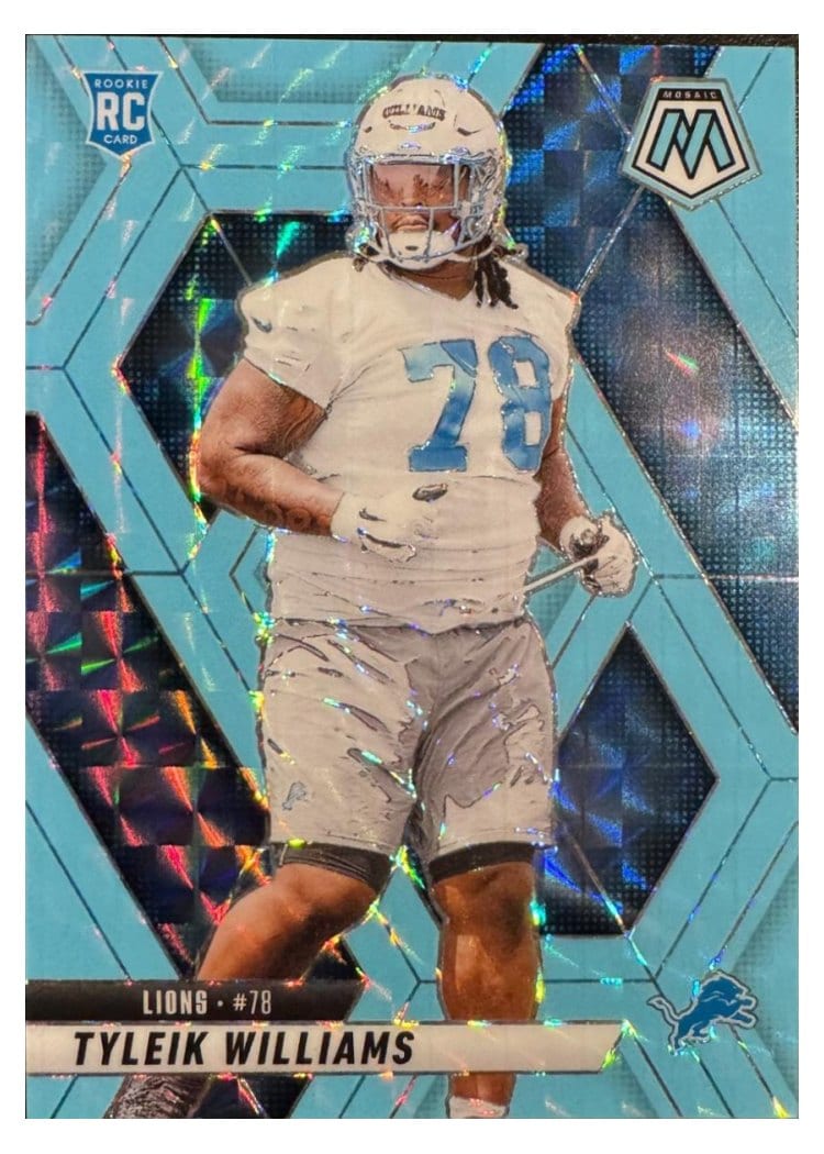 2025 Panini Mosaic Base Set Tyleik Williams Blue Fluorescent #397 card