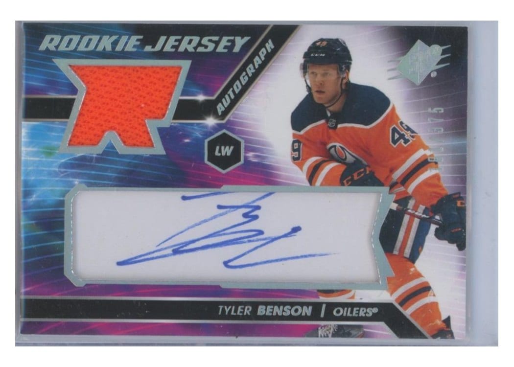 2020-21 SPx Rookie Autograph Jersey Tyler Benson #TB card