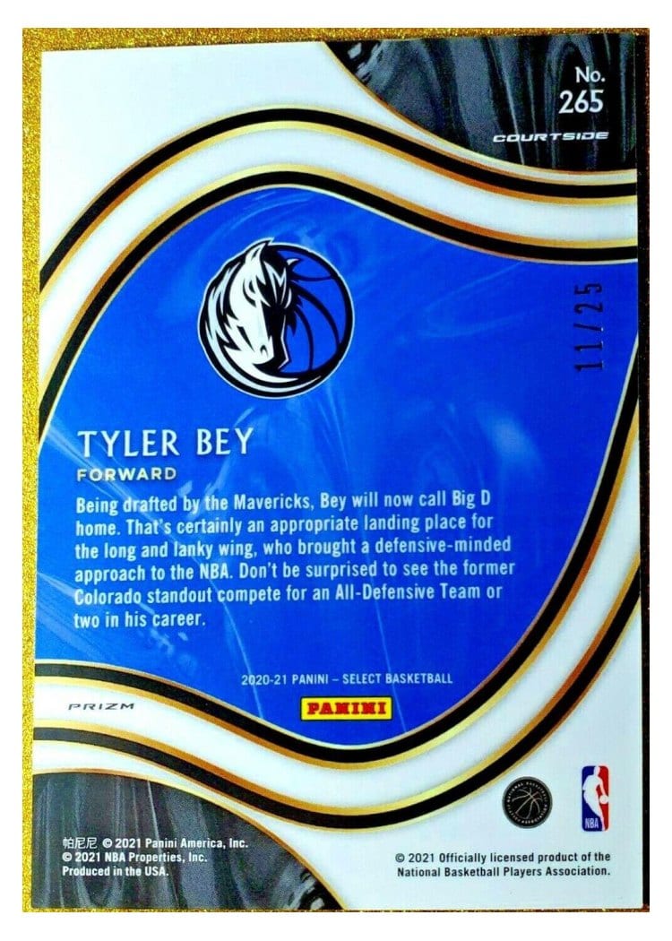 2020-21 Panini Select Base Set Tyler Bey #265 card