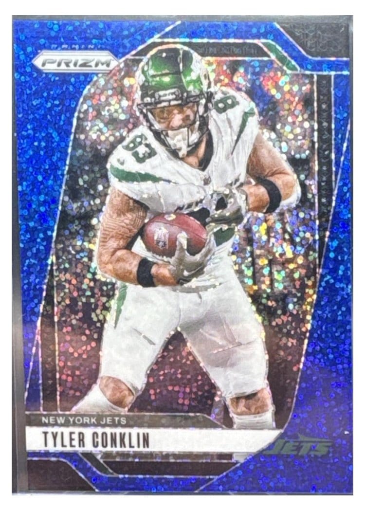 2024 Panini Prizm Base Set Tyler Conklin Blue Sparkle #225 card
