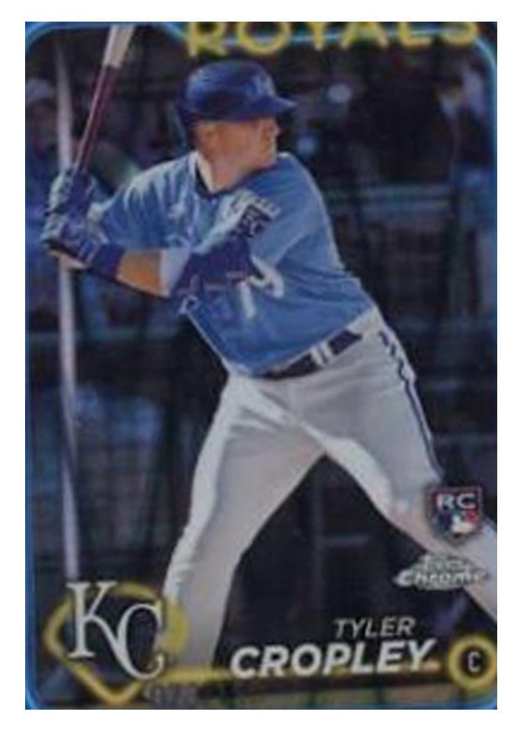 2024 Topps Chrome Base Set Tyler Cropley RayWave Blue Refractor #148 card