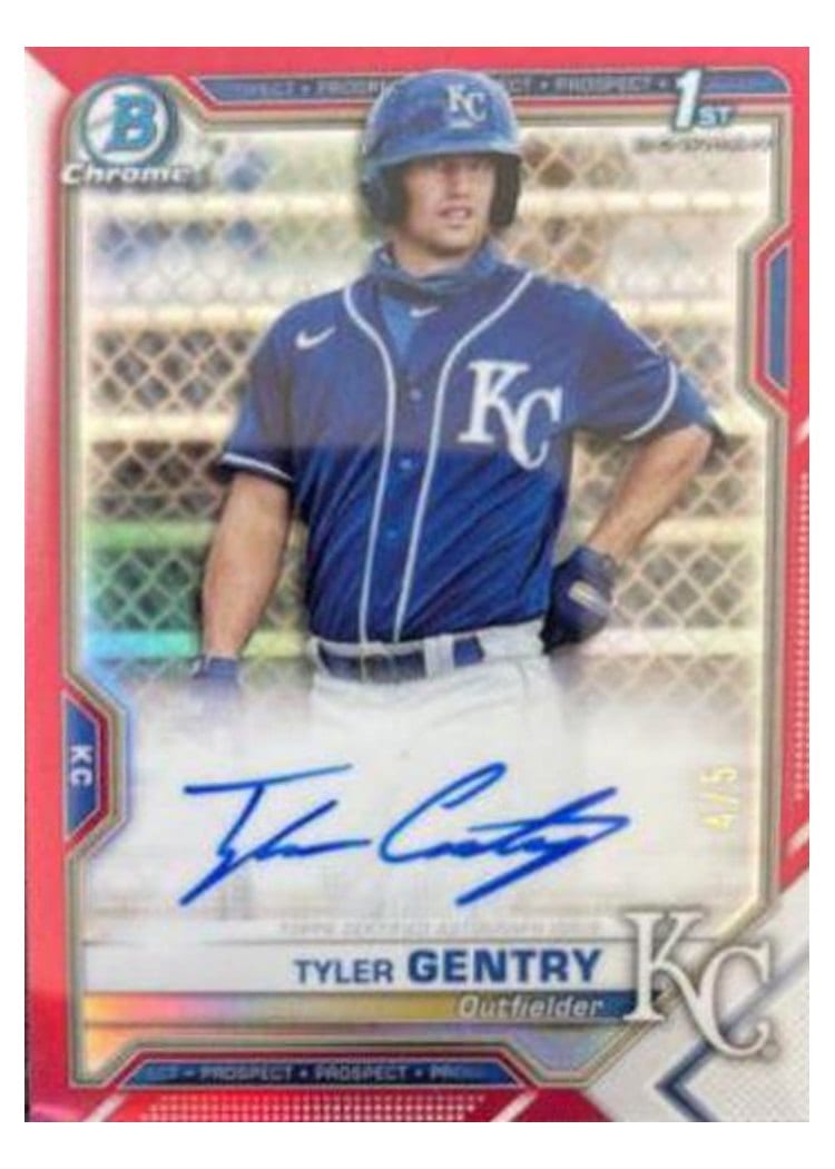 2021 Bowman Chrome Prospect Autographs Tyler Gentry #CPA-TG card