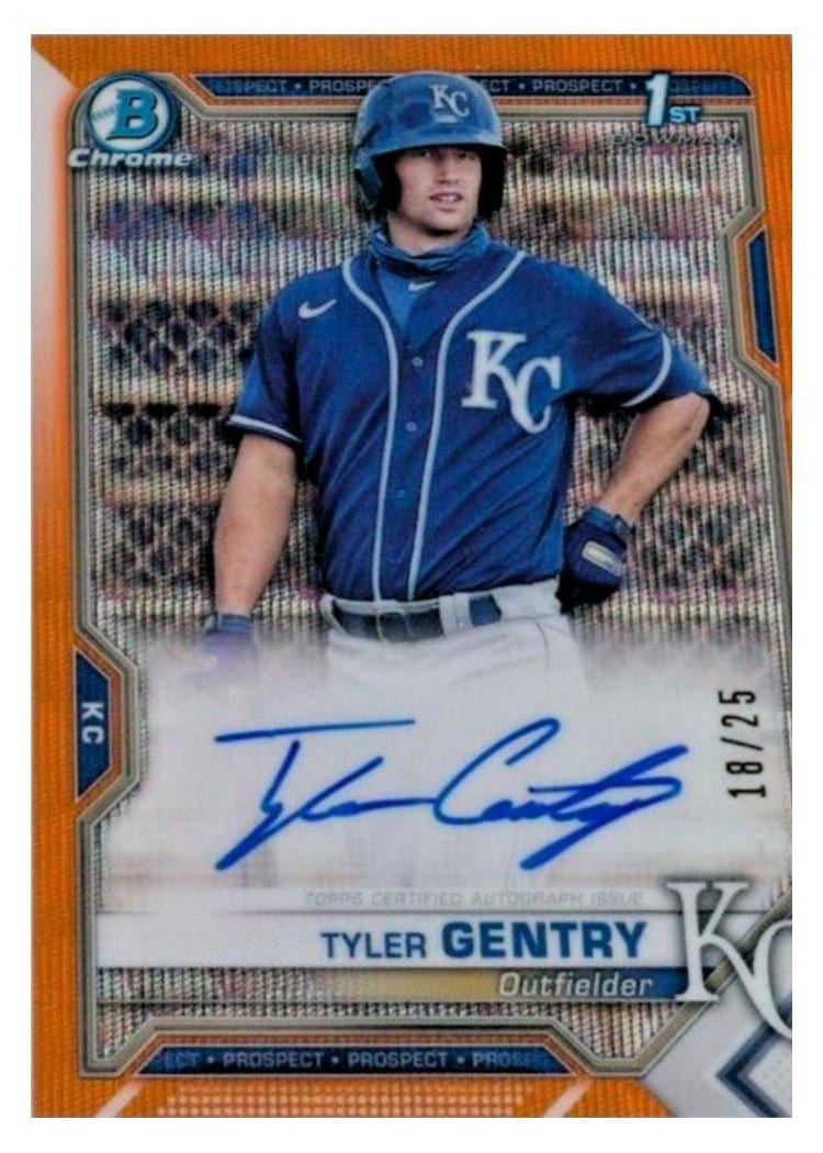 2021 Bowman Chrome Prospect Autographs Tyler Gentry #CPA-TG card