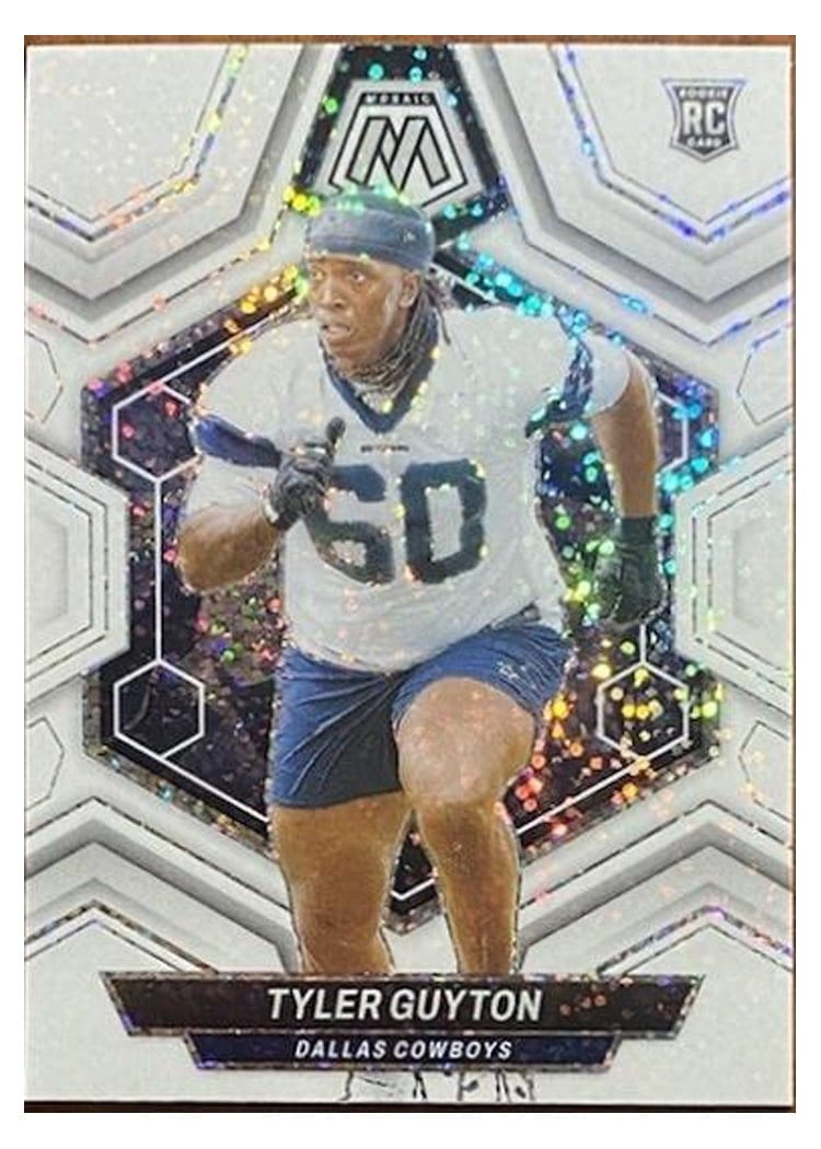 2024 Panini Mosaic Base Set Tyler Guyton Autograph White Sparkle #329 card
