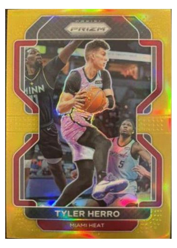 2021-22 Panini Prizm Base Set Tyler Herro Gold Prizm #227 card