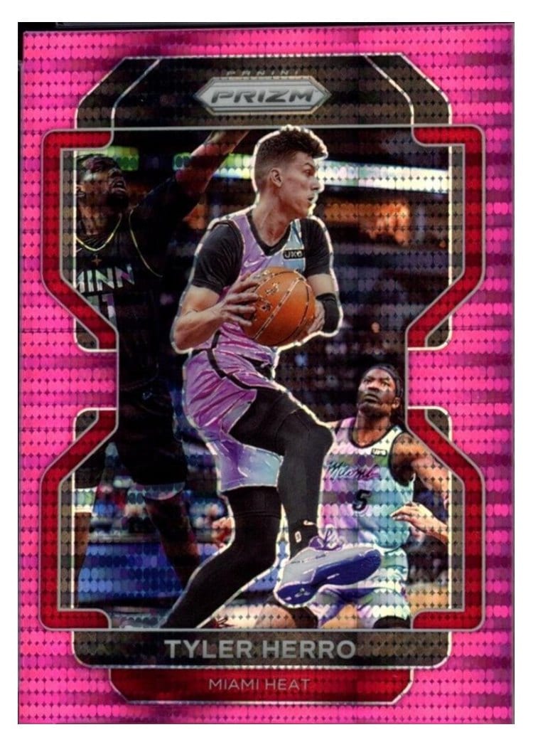 2021-22 Panini Prizm Base Set Tyler Herro Pink Pulsar Prizm #227 card