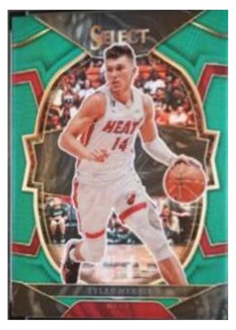 2022-23 Panini Select Base Set Tyler Herro Green Prizm #43 card