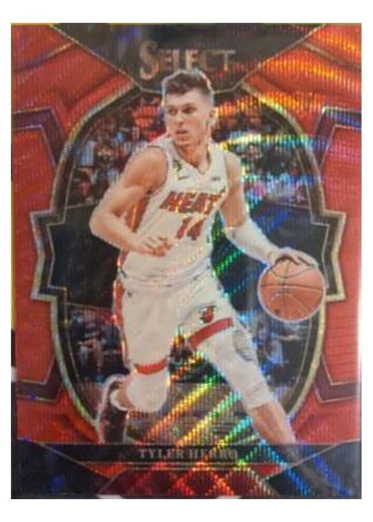2022-23 Panini Select Base Set Tyler Herro Red Wave Prizm #43 card