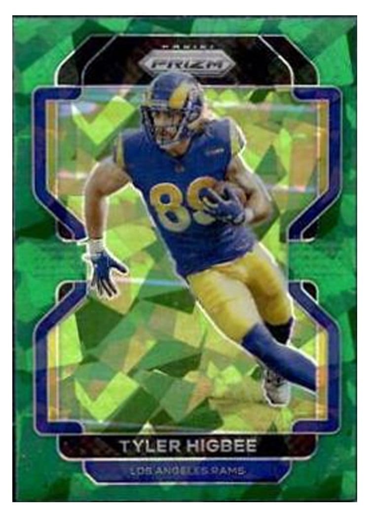 2021 Panini Prizm Base Set Tyler Higbee Green Ice Prizm #66 card