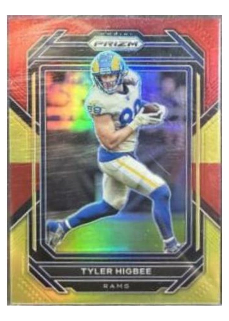 2022 Panini Prizm Base Set Tyler Higbee Red Yellow #163 card