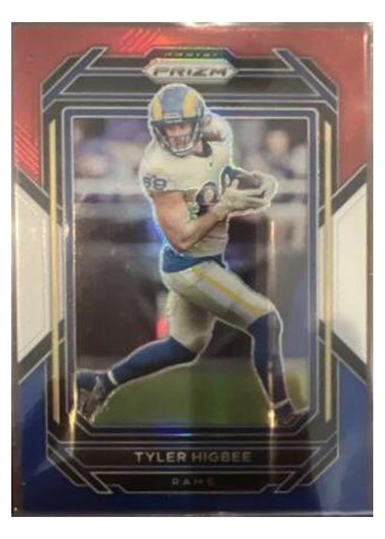 2022 Panini Prizm Base Set Tyler Higbee Red White Blue #163 card