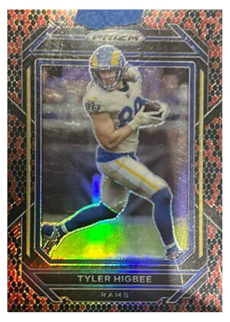 2022 Panini Prizm Base Set Tyler Higbee Snakeskin #163 card