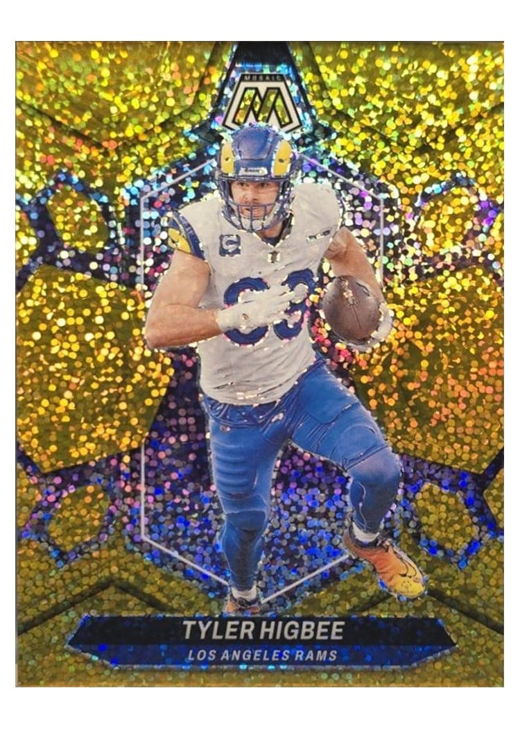 2024 Panini Mosaic Base Set Tyler Higbee Gold Sparkle #131 card