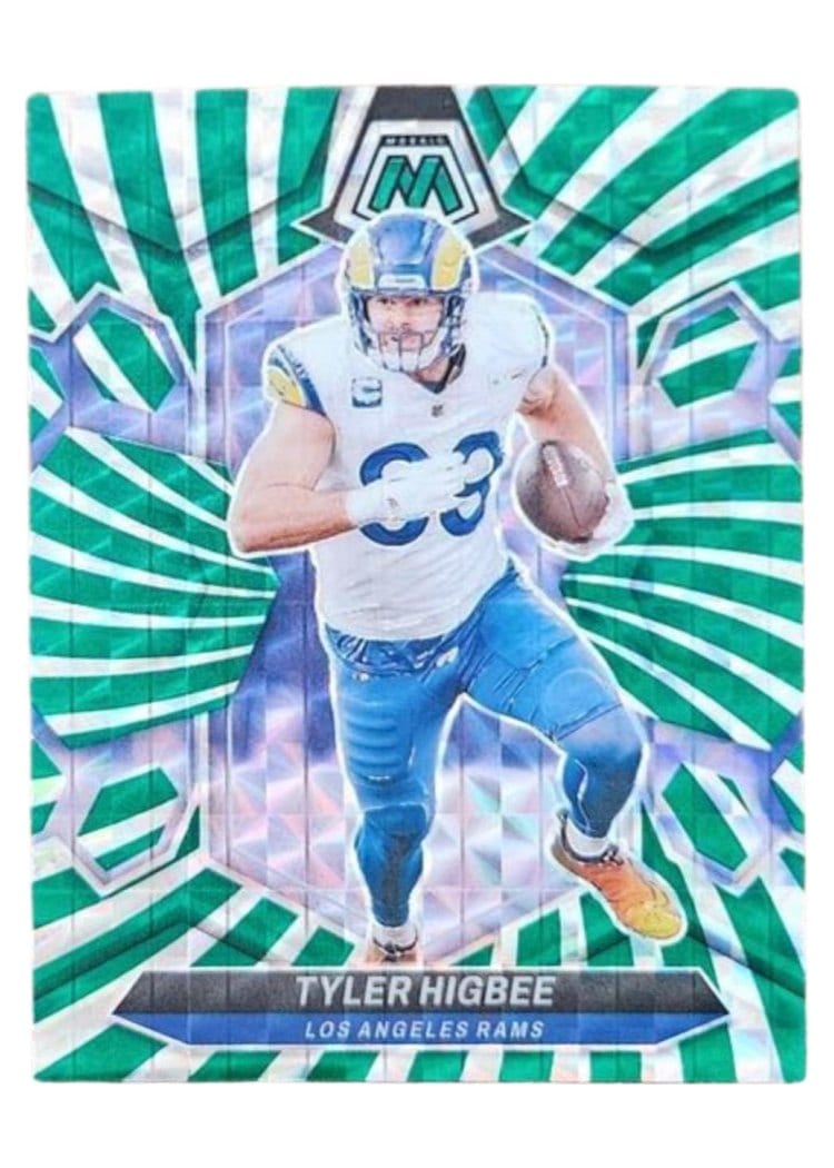2024 Panini Mosaic Base Set Tyler Higbee Green Swirl #131 card