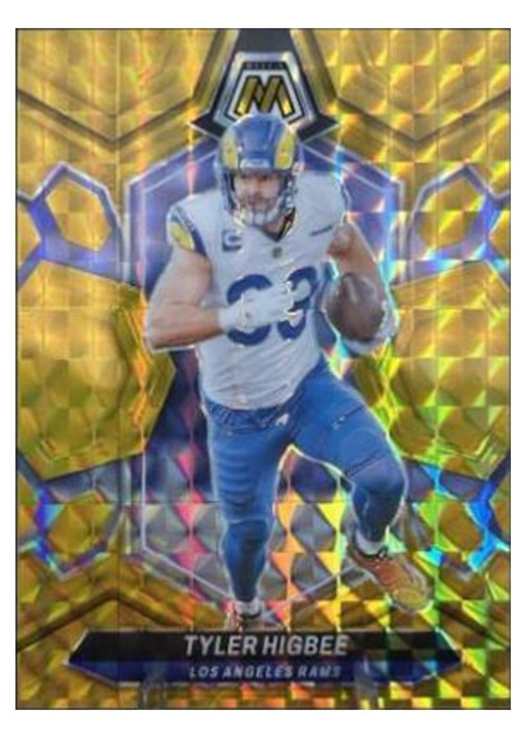 2024 Panini Mosaic Base Set Tyler Higbee Gold #131 card