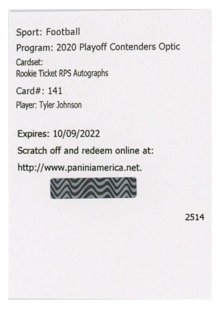 2020 Panini Contenders Optic Base Set Tyler Johnson #141 card