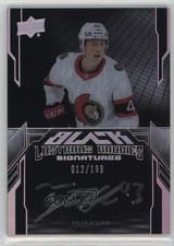 2023-24 SPx UD Black Lustrous Rookie Signatures Tyler Kleven #LRA-KL card