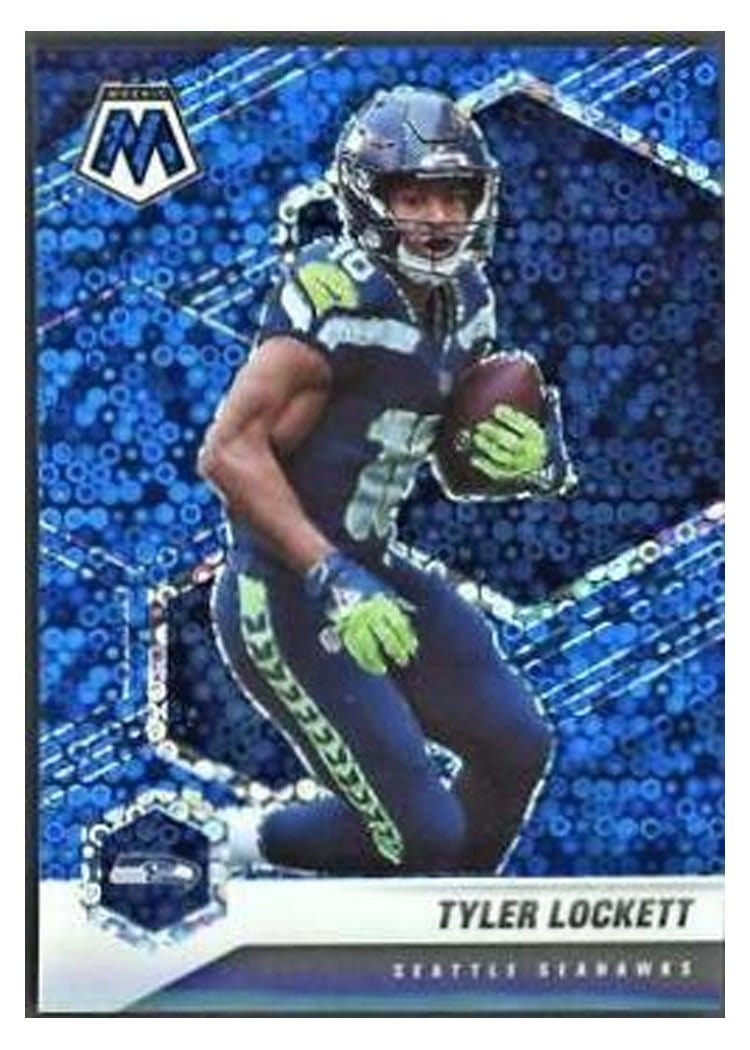 2021 Panini Mosaic Base Set Tyler Lockett No Huddle Blue Mosaic #183 card