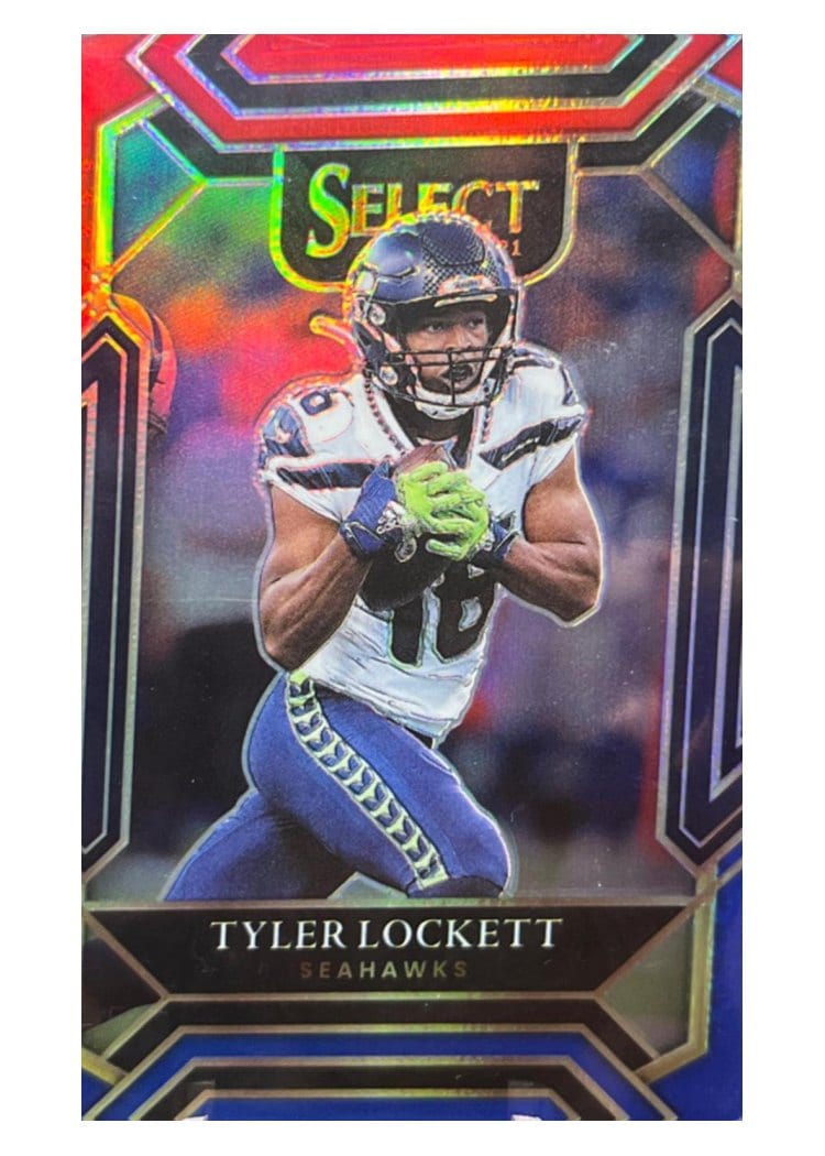 2021 Panini Select Base Set Tyler Lockett Red and Blue Die Cut #230 card