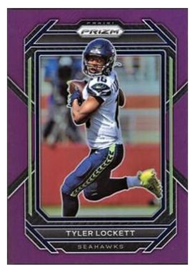 2022 Panini Prizm Base Set Tyler Lockett Purple #257 card
