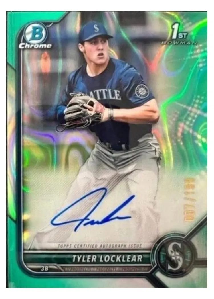 2022 Bowman Draft Chrome Autographs Tyler Locklear #CDA-TL card