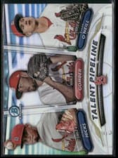 2018 Bowman Talent Pipeline Chrome Tyler O'Neill, Jordan Hicks, Austin Gomber #STL card