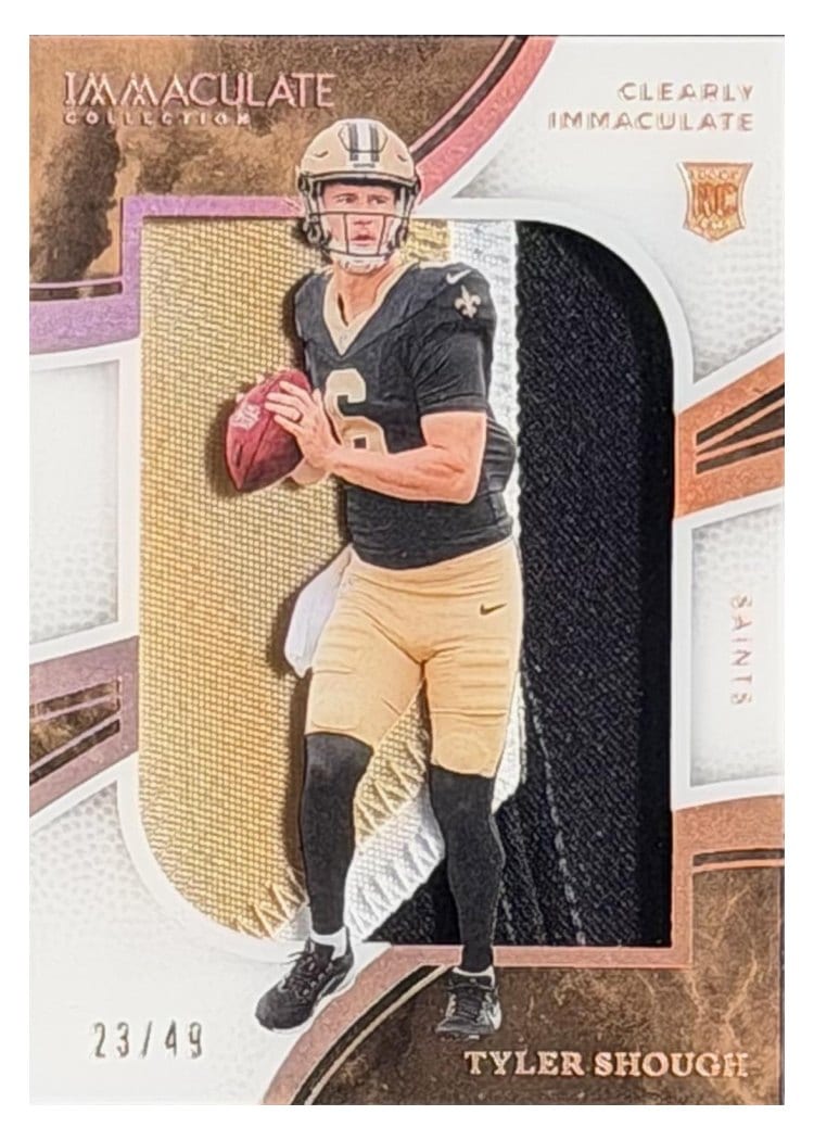 2025 Panini Immaculate Clearly Immaculate Rookie Jerseys Tyler Shough #40
