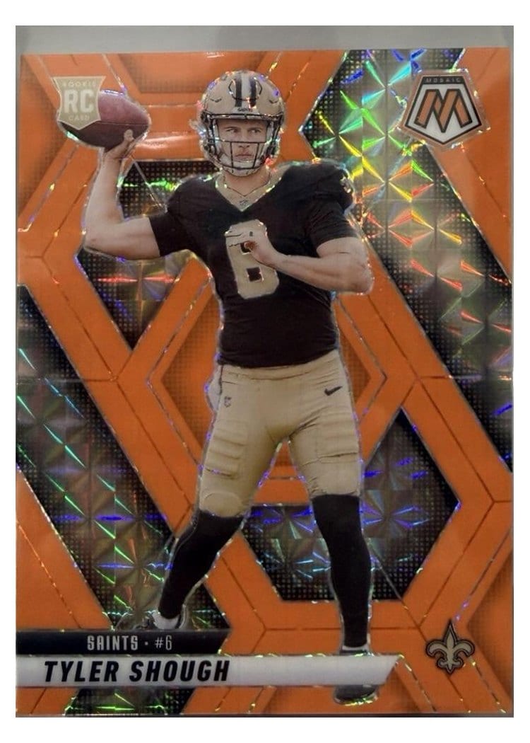 2025 Panini Mosaic Base Set Tyler Shough Orange Fluorescent #312 card