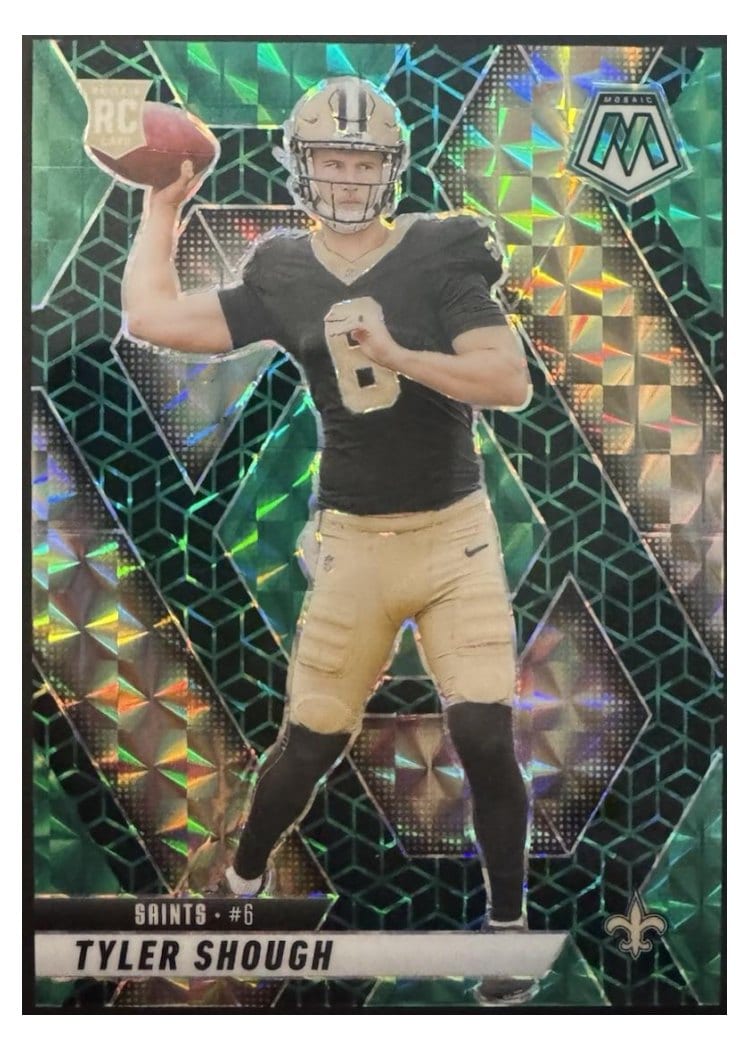 2025 Panini Mosaic Base Set Tyler Shough Green Spectris #312 card
