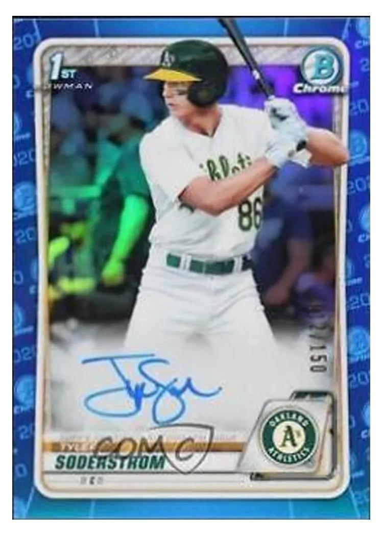 2020 Bowman Draft Picks Chrome Autographs Tyler Soderstrom #CDA-TS card