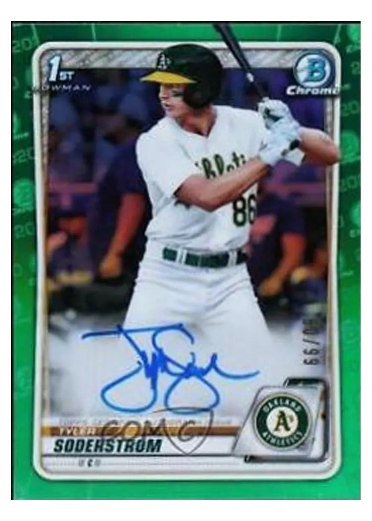 2020 Bowman Draft Picks Chrome Autographs Tyler Soderstrom #CDA-TS card