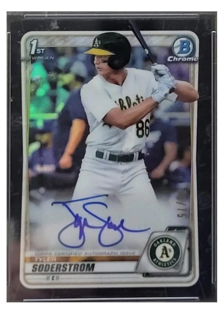 2020 Bowman Draft Picks Chrome Autographs Tyler Soderstrom #CDA-TS card