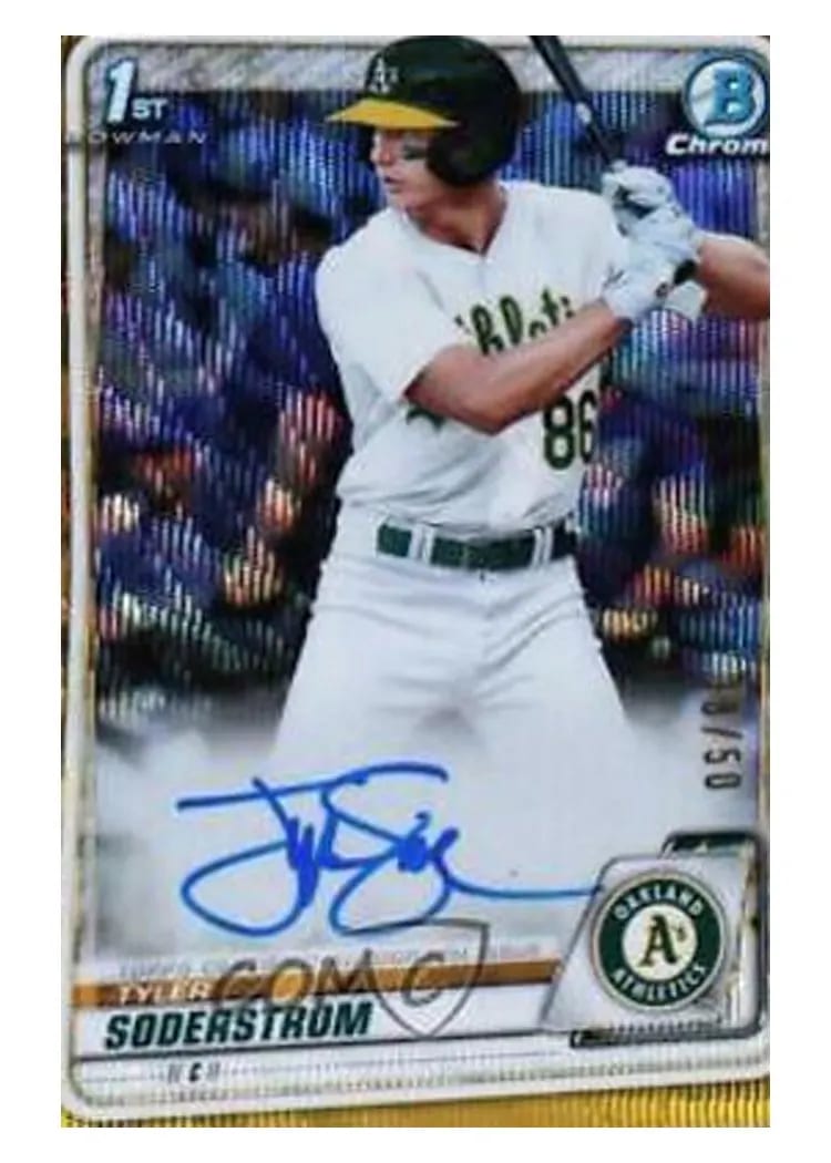 2020 Bowman Draft Picks Chrome Autographs Tyler Soderstrom #CDA-TS card