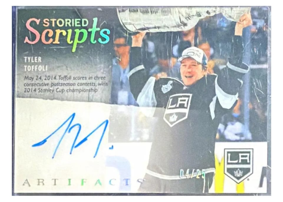2023-24 Upper Deck Artifacts Storied Scripts Tyler Toffoli #SS-TT card