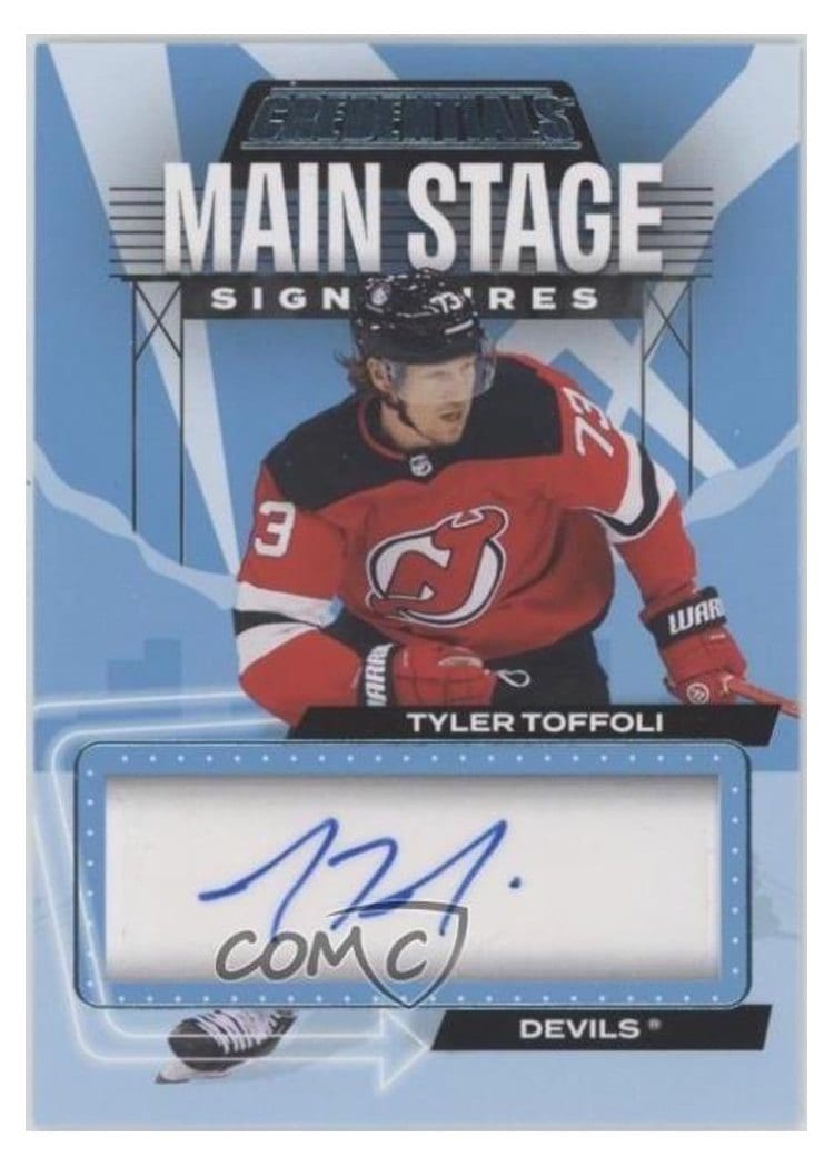 2023-24 Upper Deck Credentials Main Stage Signatures Tyler Toffoli #MS-TT card