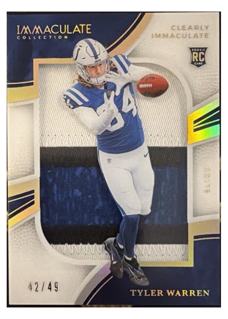 2025 Panini Immaculate Clearly Immaculate Rookie Jerseys Tyler Warren #41