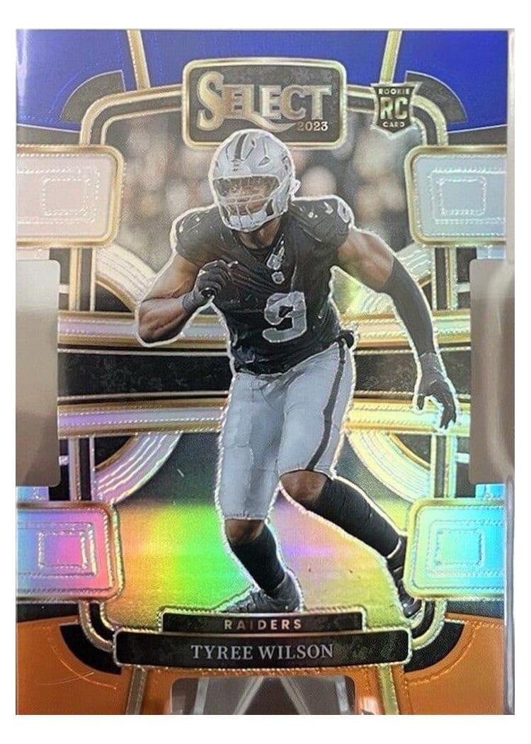 2023 Panini Select Base Set Tyree Wilson Blue Orange Prizm Die-Cut #60 card