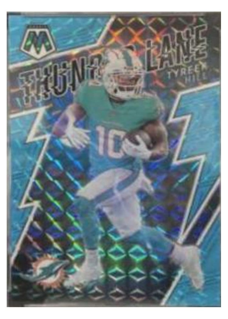 2022 Panini Mosaic Base Set Tyreek Hill Blue Fluorescent #212 card