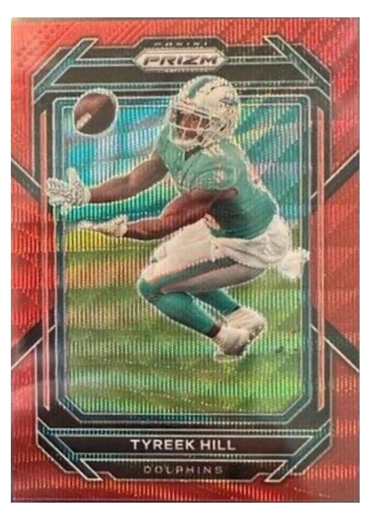 2022 Panini Prizm Base Set Tyreek Hill Red Wave #180 card