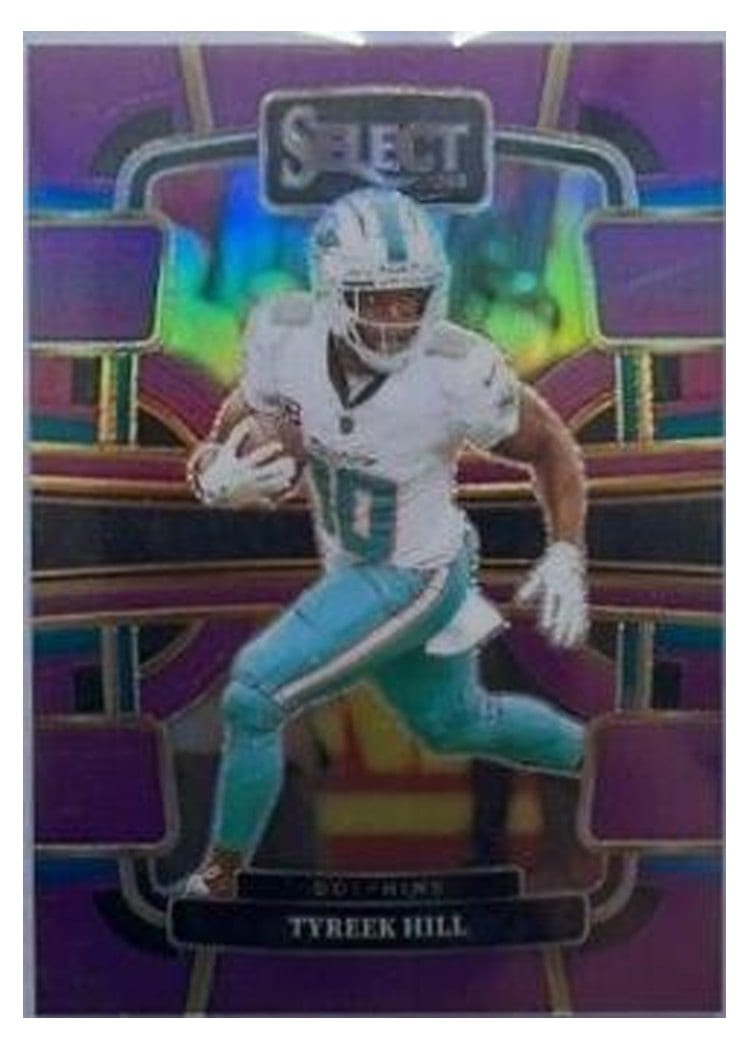 2023 Panini Select Base Set Tyreek Hill Purple Prizm #62 card