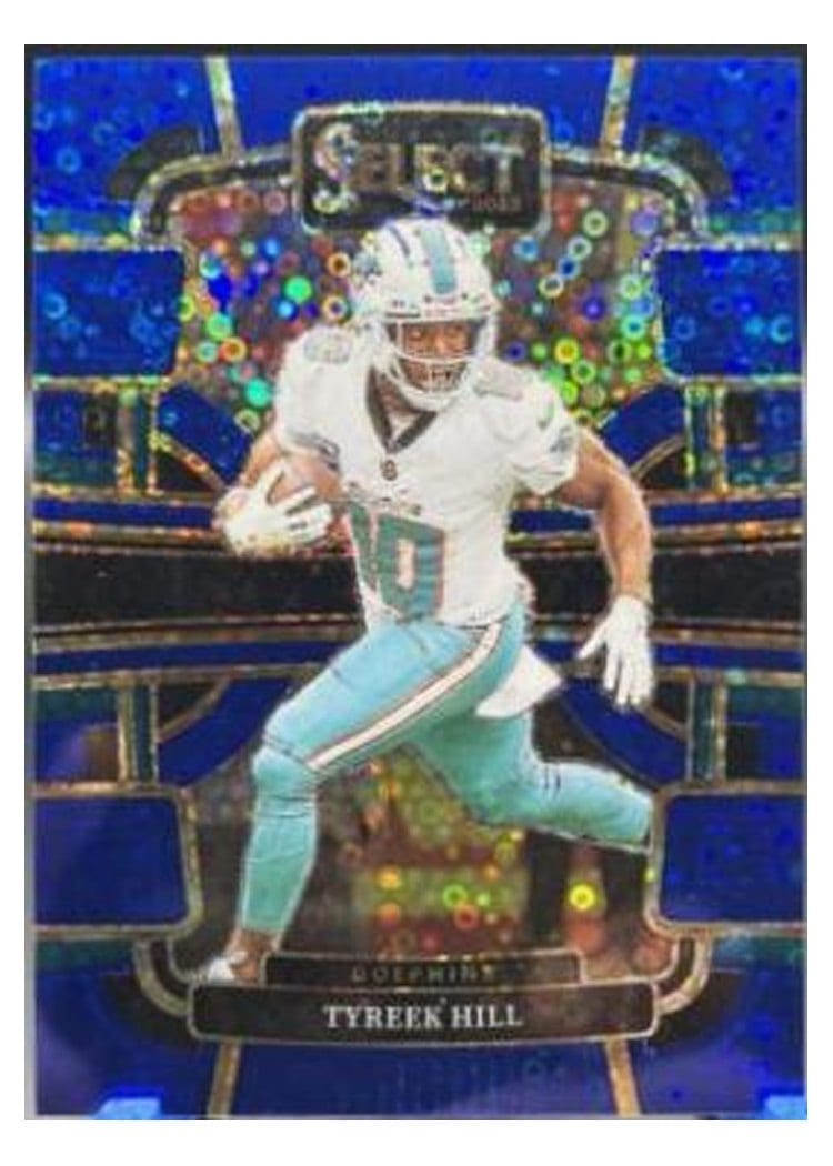 2023 Panini Select Base Set Tyreek Hill Blue Disco Prizm #62 card