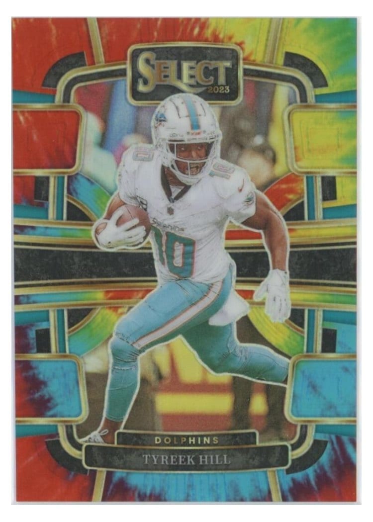 2023 Panini Select Base Set Tyreek Hill Tie-Dye Prizm #62 card