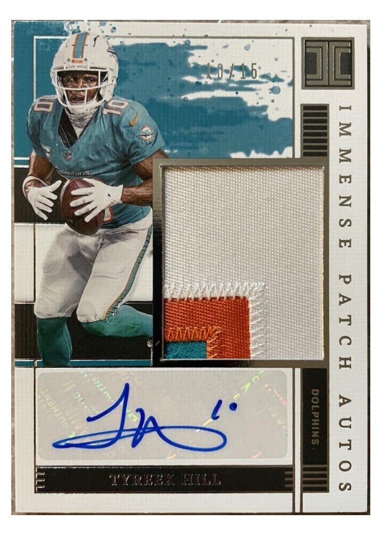 2025 Panini Impeccable Impeccable Jersey Number Autographs Tyreek Hill #1 card